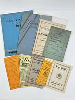 Top-down view of 10 assorted early Toronto trade catalogues showing varied covers and titles