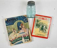 Front covers of both Eaton’s catalogues and Crown mason jar