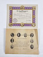 Front view of both certificates showing designs and layout