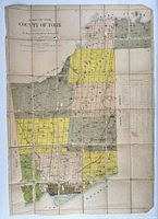 Full view of folded colour map showing County of York