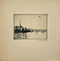 Full view of framed-out sheet with etching centred