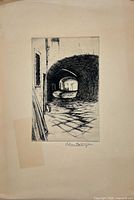 Full view of etching on sheet showing overall condition and signature