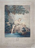 Full view of framed engraving showing image, margins, and title