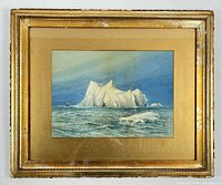 Frontal view of painting within gilt frame