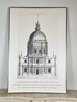 Full view of framed poster showing image and text