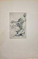 Full view of etching mounted on sheet