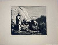 Full sheet view of etching with wide margin