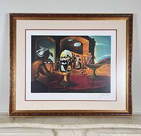 Framed signed lithograph overall view