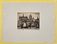 Full view of etching on sheet, showing image and margins