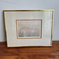 Front view of framed print showing image, mat and frame