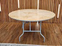 Angled view of full table showing top and legs