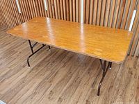 Top view of plywood folding table set up