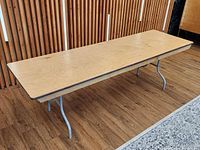 Full view of plywood folding table set up