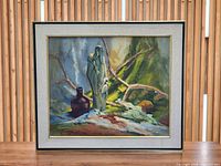 Front view of framed H.A. Ellam oil painting