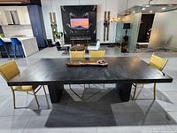 Table front view with one leaf installed, chairs not included