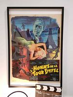 Framed original 1949 French movie poster close-up