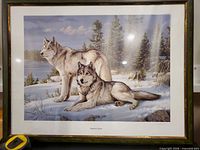 Framed limited edition print showing full artwork, frame and tape measure for scale