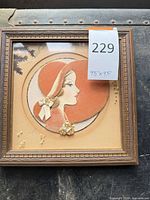 Full view of framed wall art showing size label 9.5" x 9.5"