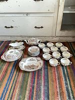 All pieces laid out on rug