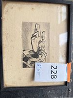 Framed graphite drawing in entirety with frame