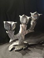 Front view of stone candle holder