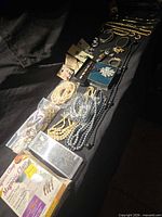 Entire assortment laid out on black cloth