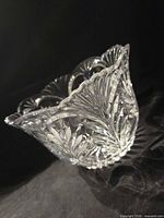 Side view showing full bowl shape and cut pattern