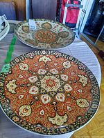Top view showing both patterned bowls on table