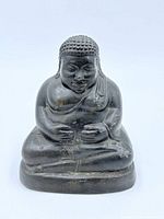 Front view of bronze Buddha statue