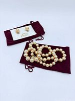 Necklace and earrings in pouches overview
