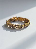Full view of gold-gilt sterling silver link bracelet