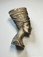 Front relief view of sterling silver Nefertiti pendant