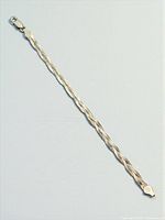 Full view of sterling silver woven bracelet