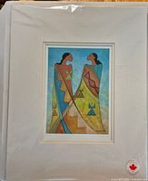 Front view of sealed matted and framed Maxine Noel print under plastic