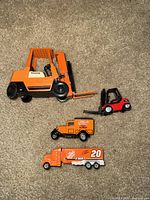 Top view of all four vehicles showing overall appearance and liveries