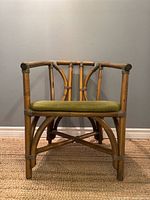 Front view of bamboo chair showing overall design