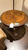 full view of round wooden table