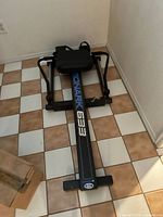 Top view of Monark 633 rowing machine showing full frame and branding