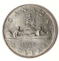 Reverse of 1975 Canadian Voyageur dollar coin