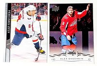 Fronts of both Alex Ovechkin cards