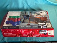 Retail box showing ProForm Neoprene Dumbbell Set details