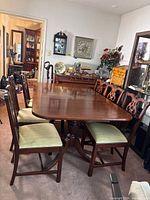 table and six chairs overall view