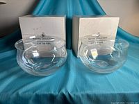 Both crystal bowls with original Royal Doulton Giftware boxes