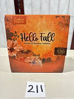 Front of Crafter's Companion Hello Fall craft kit box showing branding and 530+ elements claim