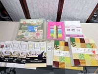 Overview of all paper pads, cardstock packs and storage box