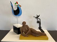 Group view of three sculptures