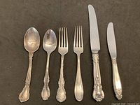 Full set of 6 assorted sterling utensils