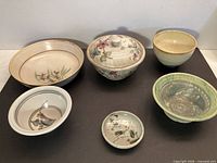 Group shot showing all six ceramic pieces