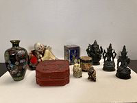 Front view of all ten items grouped together