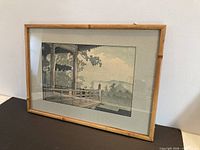 Framed woodblock print front view